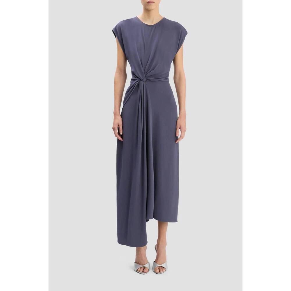 NEW VICTORIA BECKHAM aria twist waist dress in eclipse